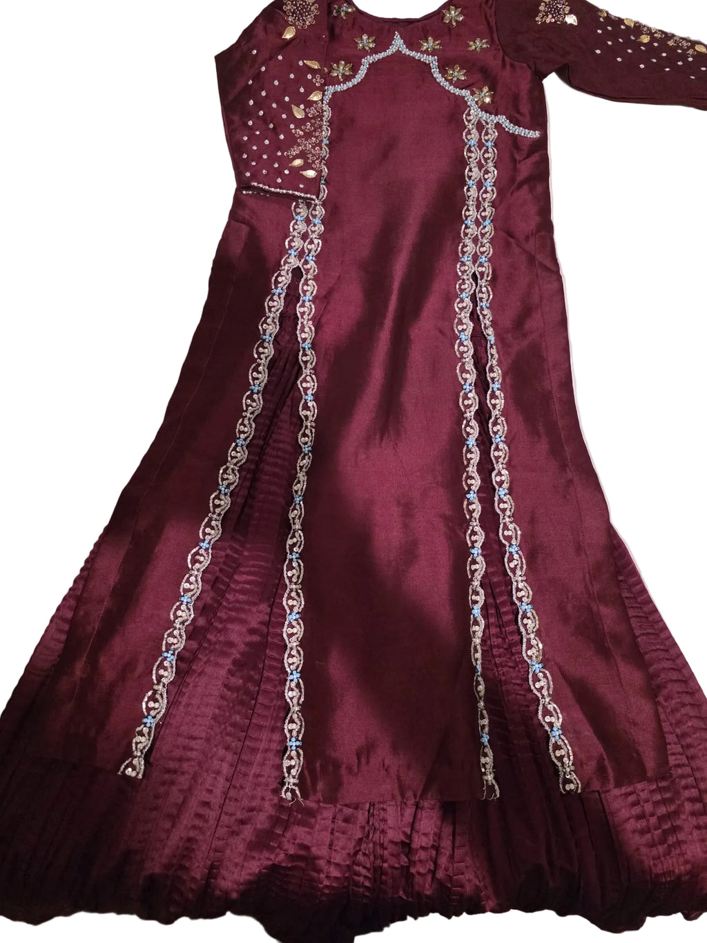 Mommy & Me Maroon Embroidered Kurta Set | Matching Mother Daughter Outfit