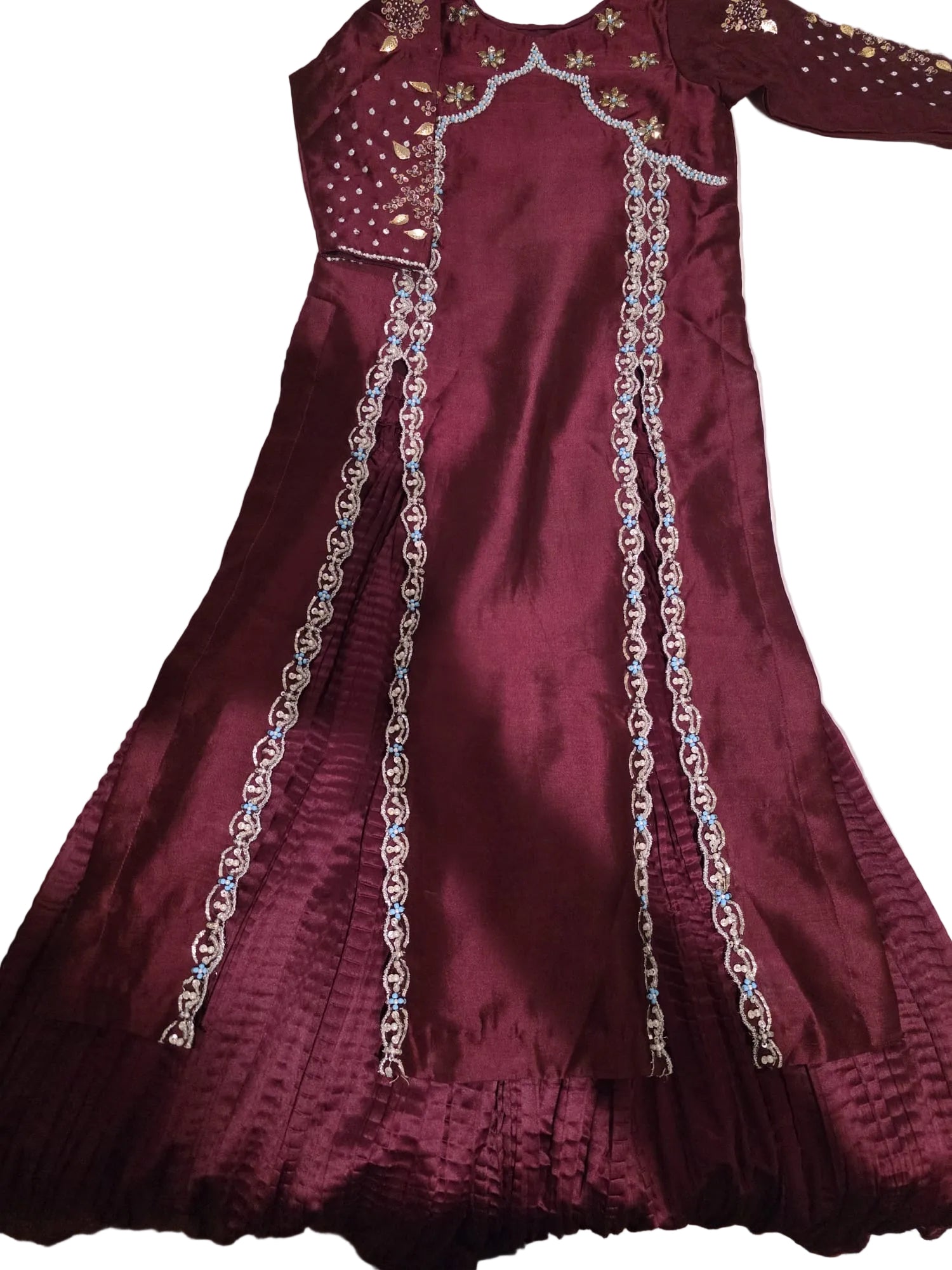 Mommy & Me Maroon Embroidered Kurta Set | Matching Mother Daughter Outfit