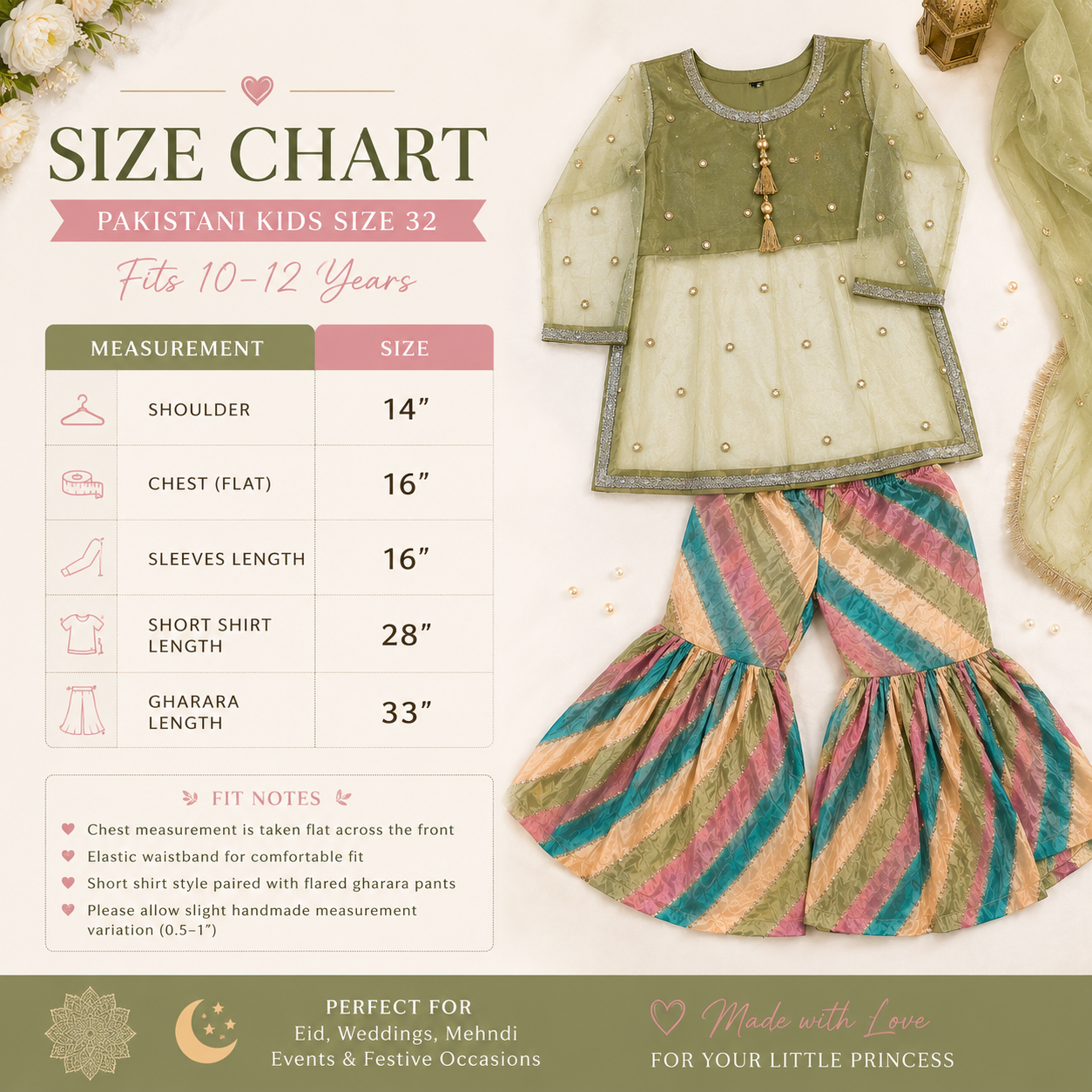 Girls' Embellished Net Sharara Set with Dupatta
