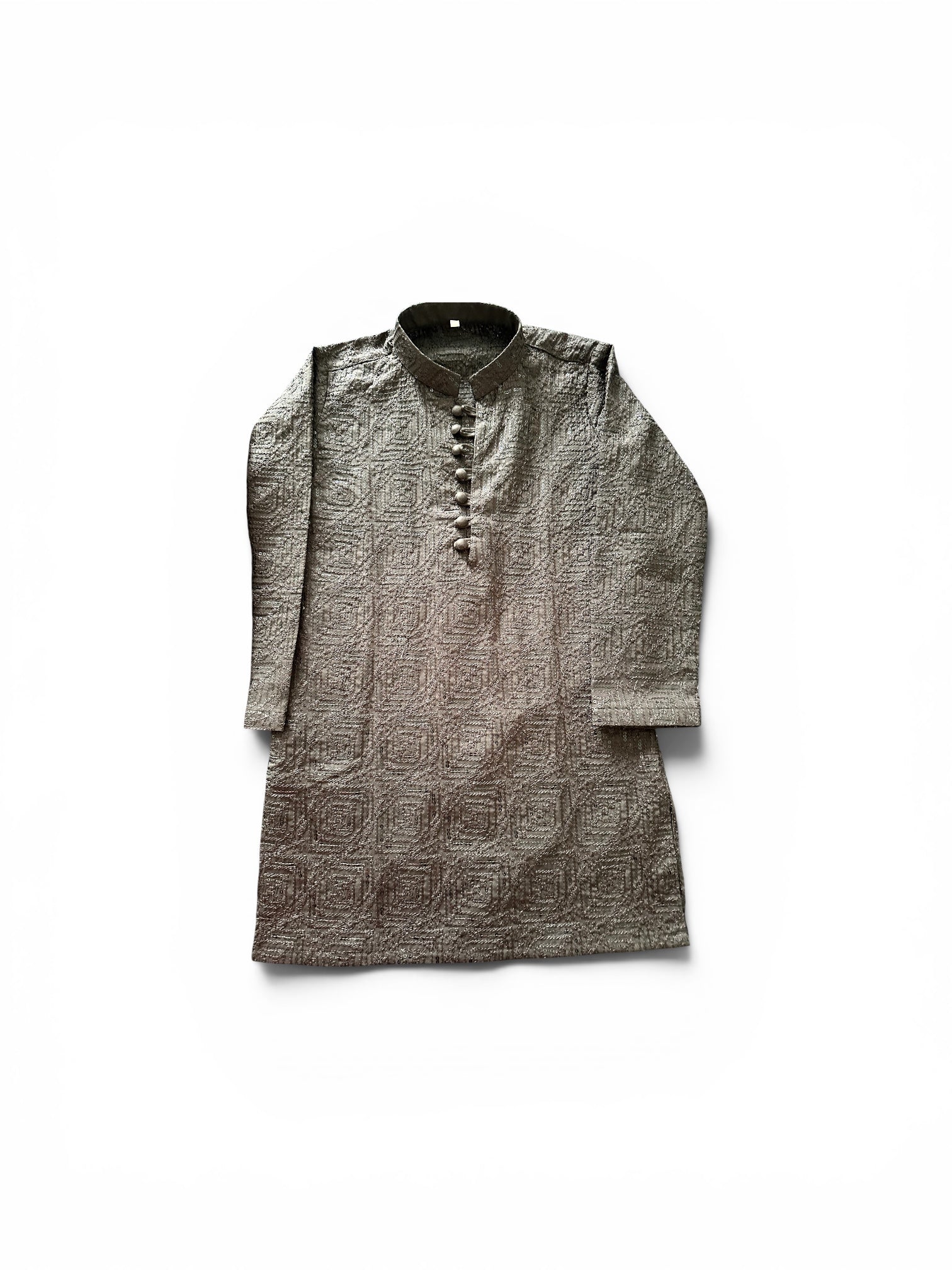 Kids Chocolate Brown Embroidered Kurta Pajama Set – Boys Pakistani Eid & Wedding Outfit | Size 24