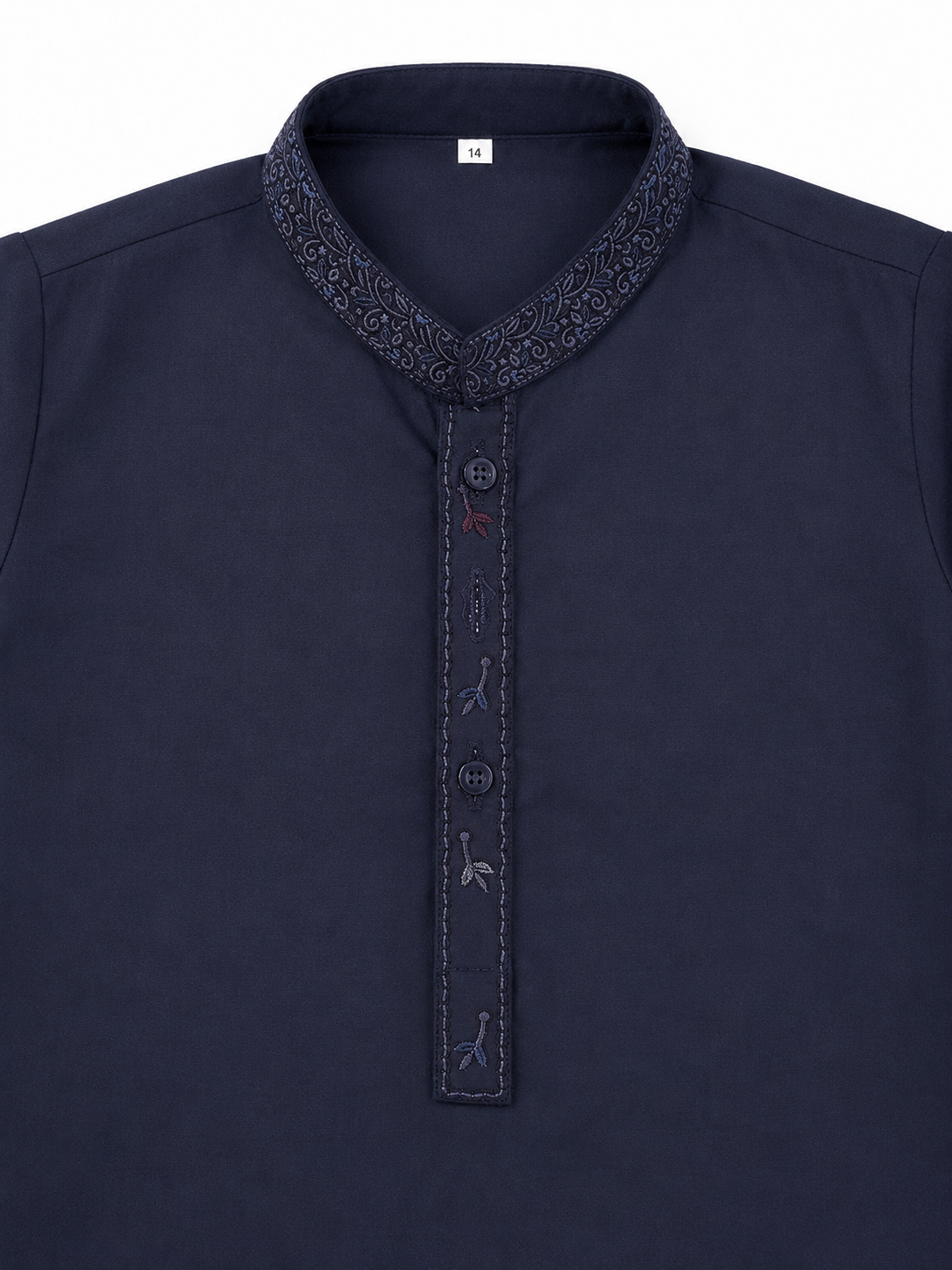 Baby Boys Navy Blue Kurta Pajama Set – Pakistani Toddler Eid & Wedding Outfit | Sizes 6M–3 Years