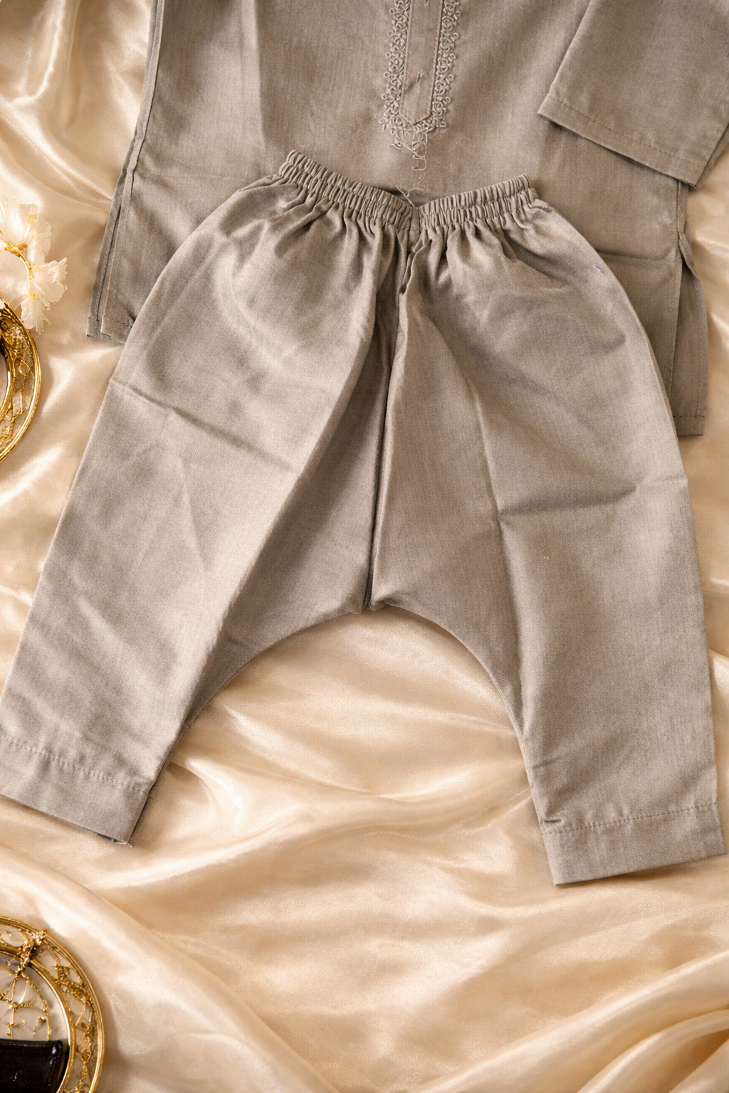 Sold Out Baby Boy Taupe Kurta Pajama Set | 0–3 Months