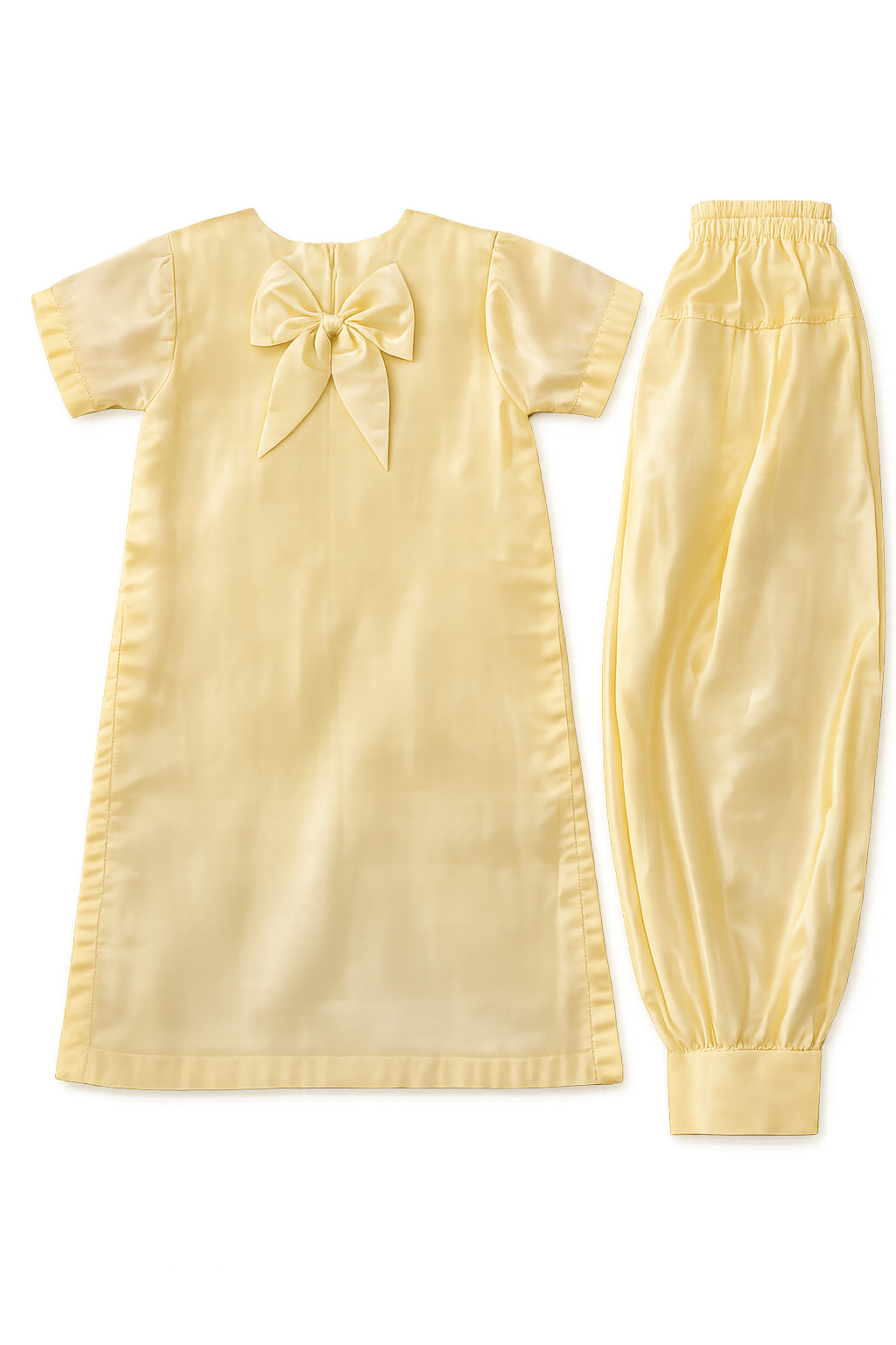 Girls Yellow Embroidered Kurta Salwar Set with Magenta Dupatta | Festive Ethnic Wear for Kids