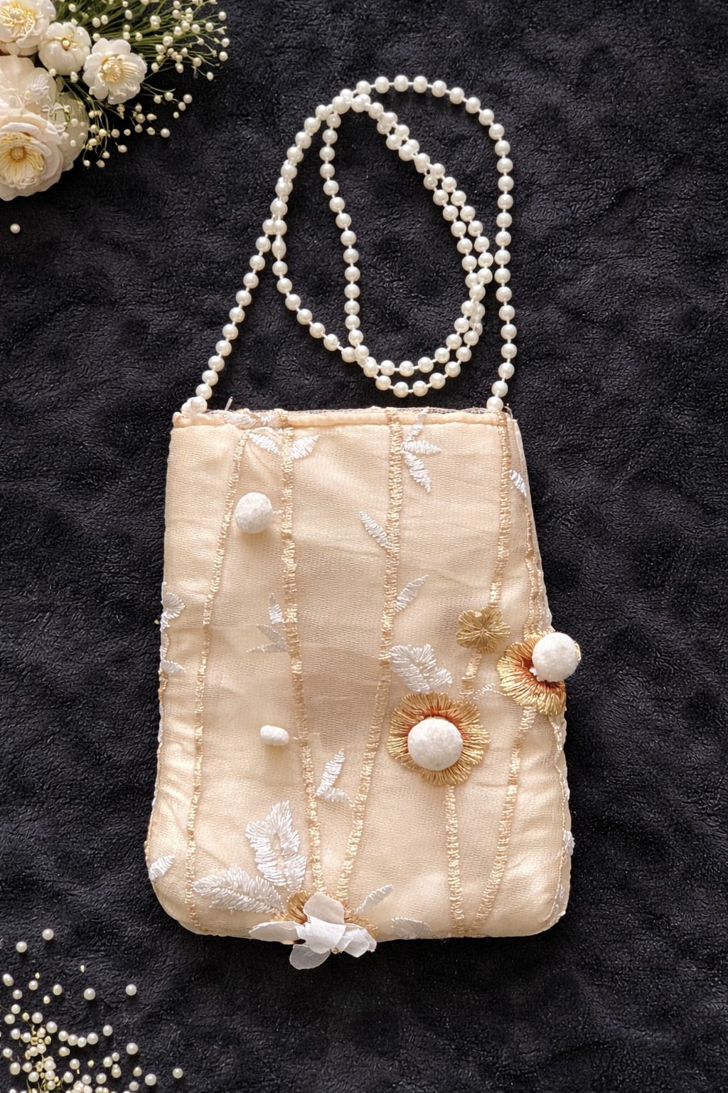 Girls Ivory Organza Pakistani Outfit | Pearl Embellished 3-Piece Set | Ready to Ship USA