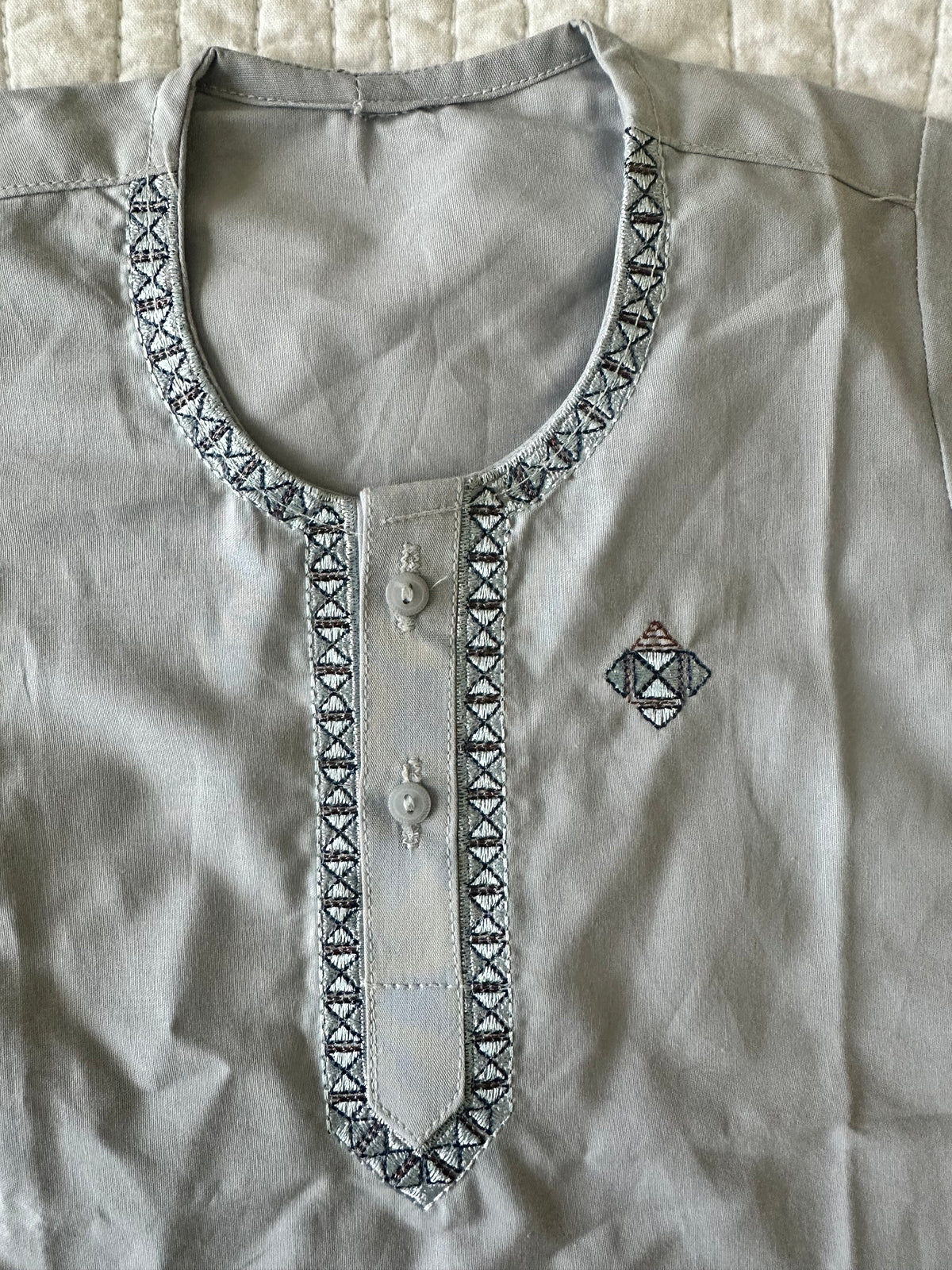 Grey Embroidered Kurta Pajama Set for Baby Boy | Pakistani Kids Ethnic Wear