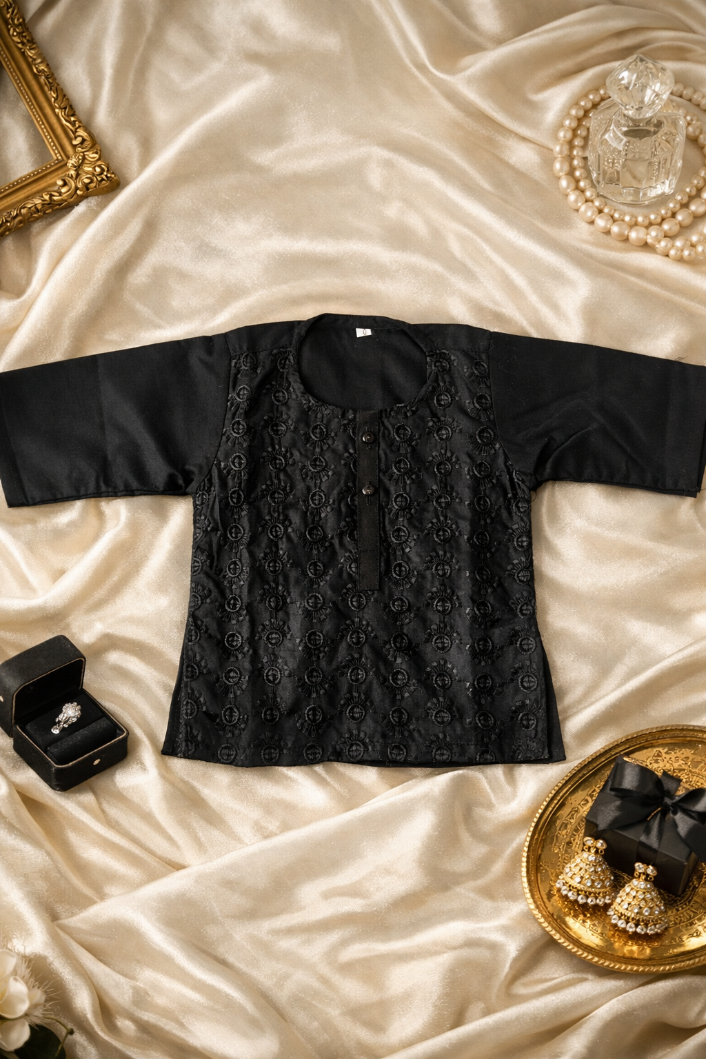 Baby Boy Black Kurta Pajama Set | Ready to Ship | Festive Eid Outfit