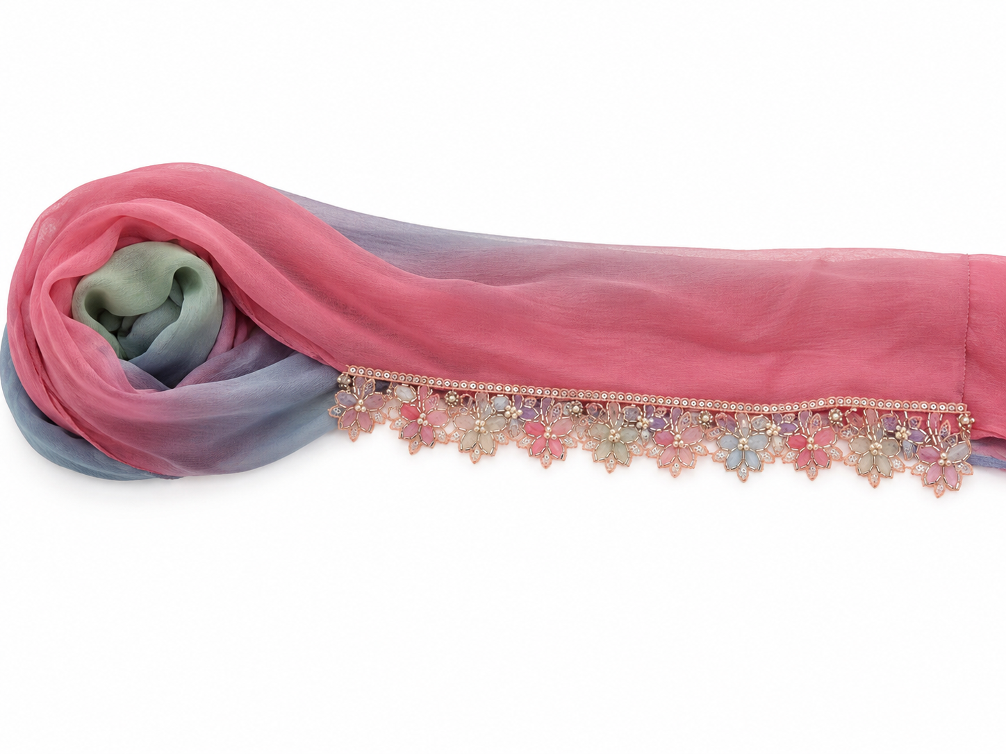 Girls Pink Embroidered Kurta Set with Dupatta | 2-Piece Festive Outfit