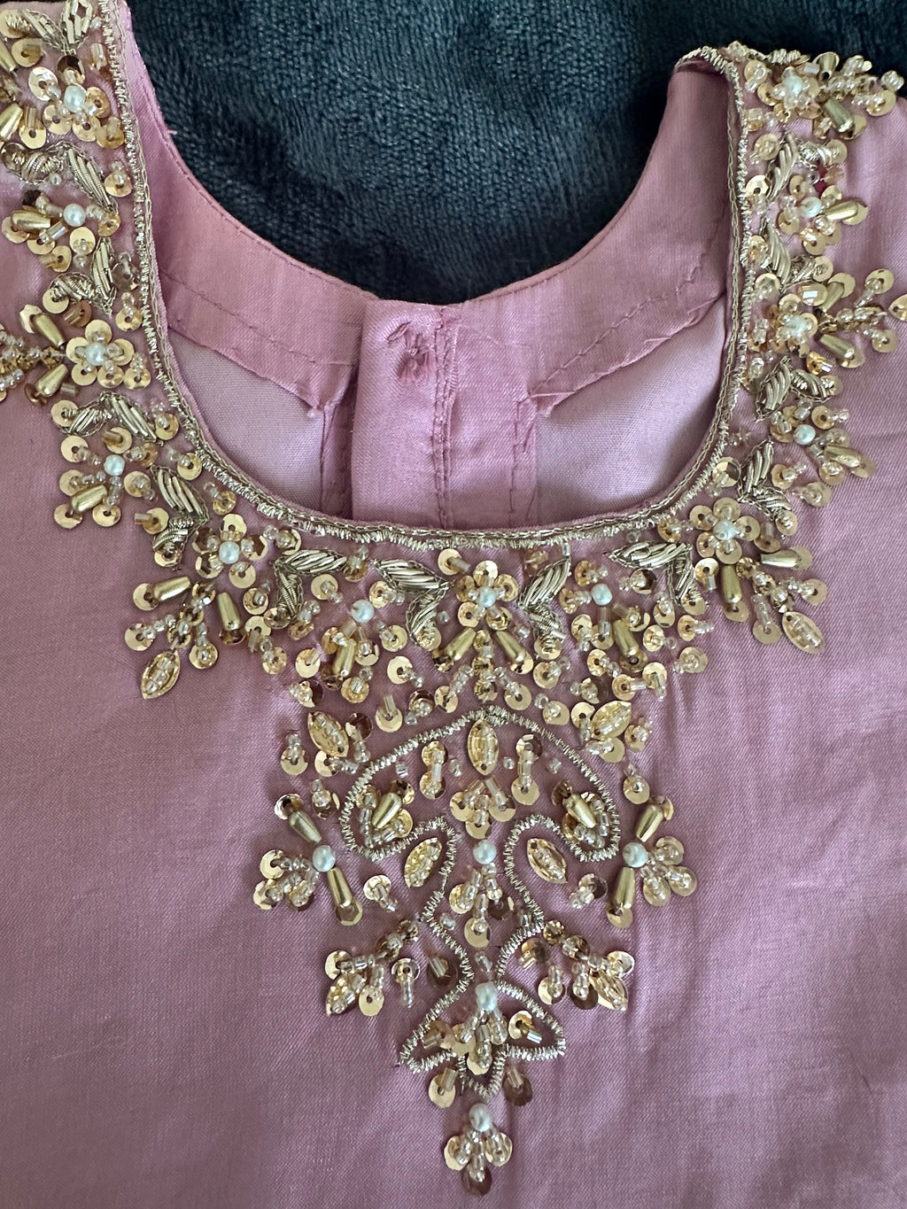 Mommy & Me Pink Embroidered Pant Kameez Set with Mirror Work Dupatta