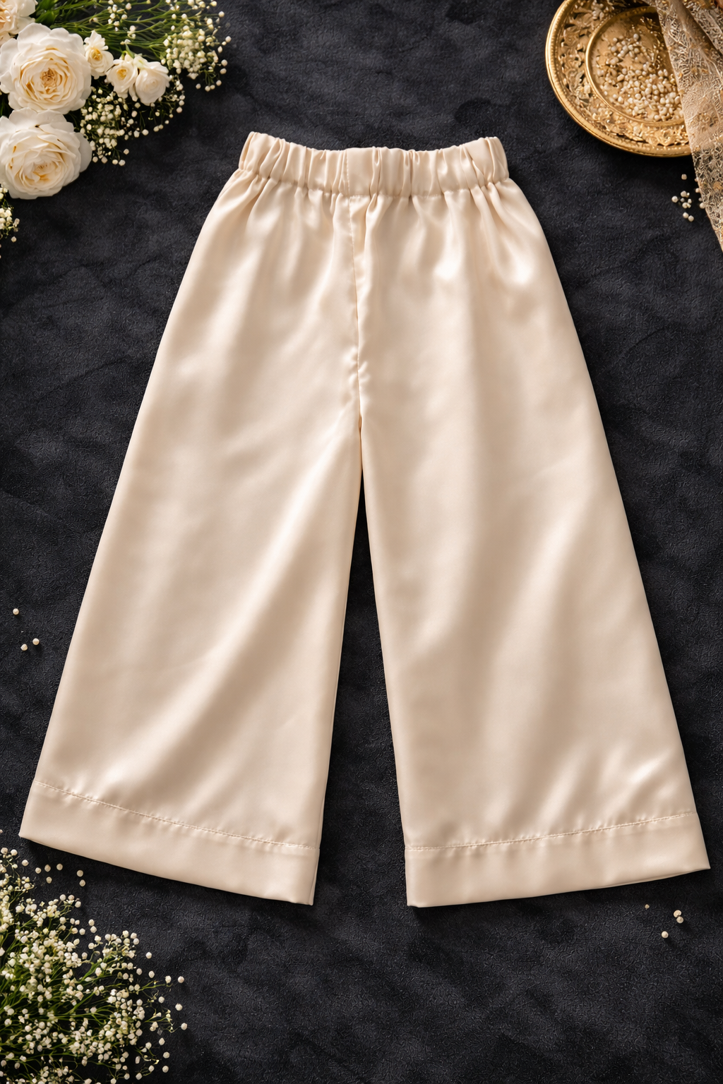 Girls Ivory Organza Pakistani Outfit | Pearl Embellished 3-Piece Set | Ready to Ship USA