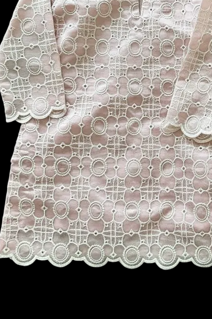 Ready to Ship from Houston Pink Pakistani Kids Outfit | Lace Kurta & Farshi Shalwar Set
