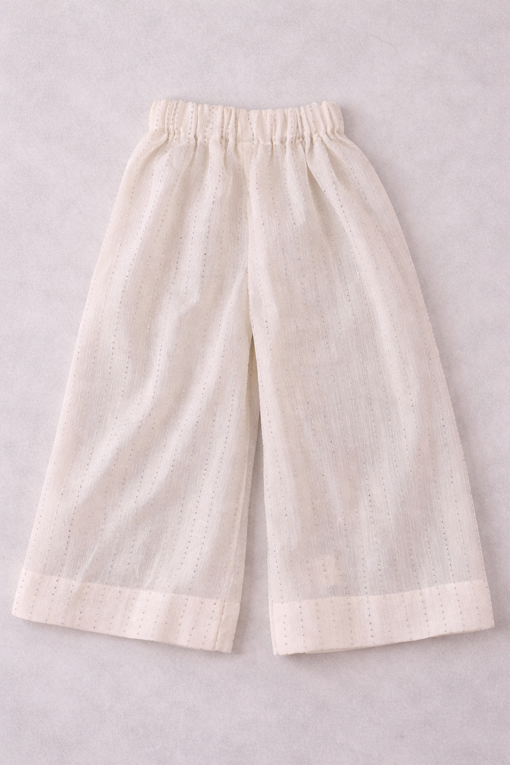 Girls Ivory Embroidered Kurta Set with Dupatta