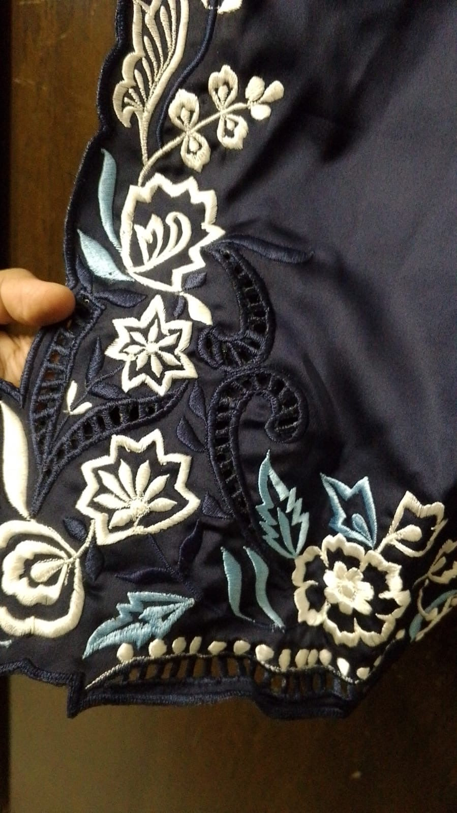 Mommy & Me Navy Blue Embroidered Kurta Set – Matching Mom & Daughter Outfit