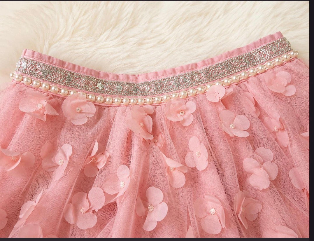3D Flower Lehenga Choli Flower Girl Outfit