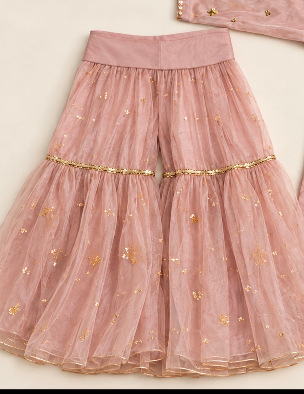Mommy & Me Blush Pink Hand-Painted Gharara Set