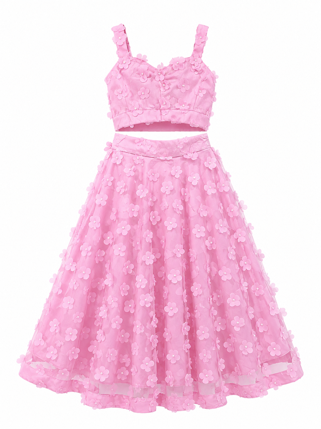 3D Flower Lehenga Choli Flower Girl Outfit