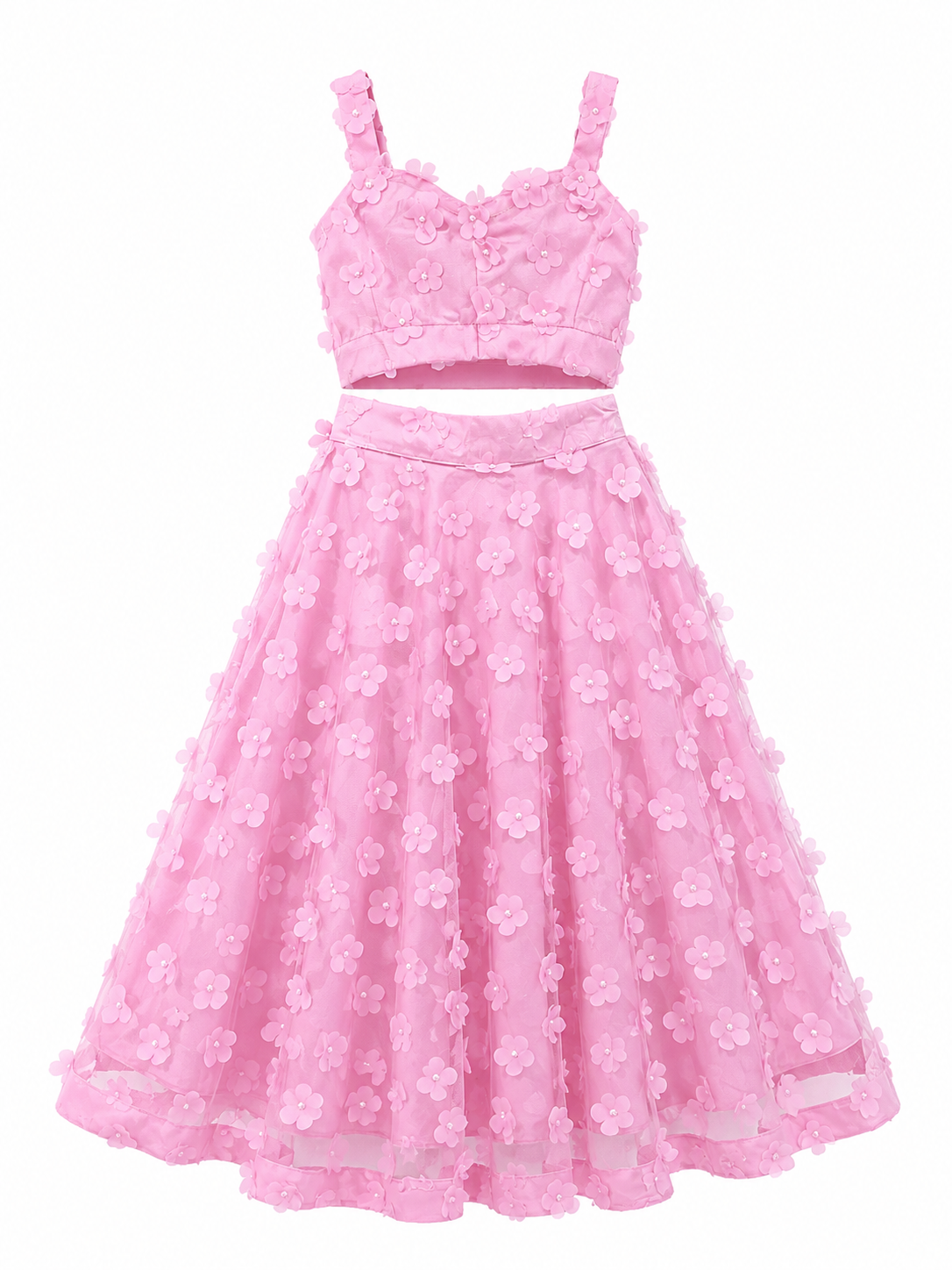 3D Flower Lehenga Choli Flower Girl Outfit