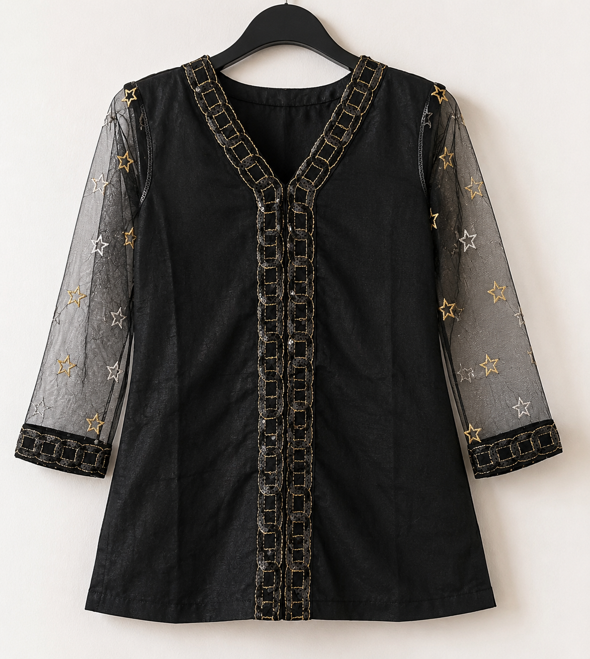 Net Sharara Set with Embroidery - Girls 8 Years