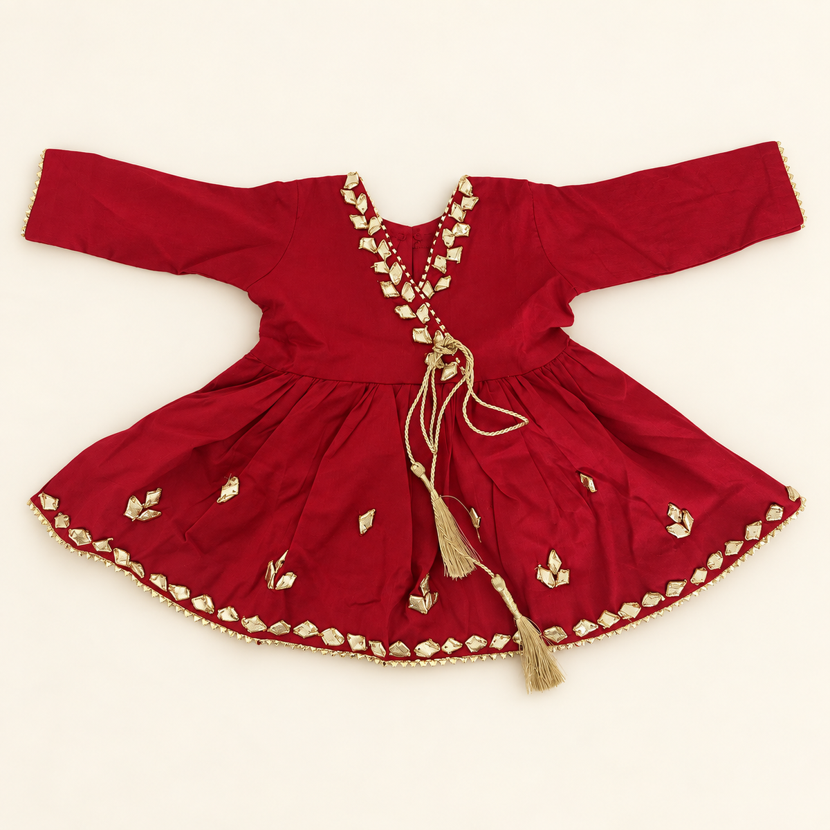 Girls’ Pakistani Cotton Gharara Set with Gota Work | Custom Colors