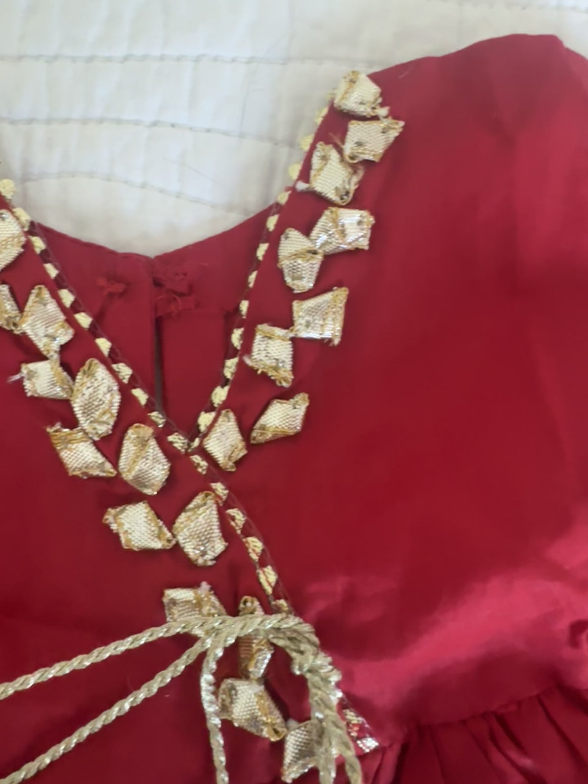 Girls’ Pakistani Cotton Gharara Set with Gota Work | Custom Colors